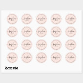 Produkt Girly Calligraphy Blush Pink Runder Aufkleber (Blatt)