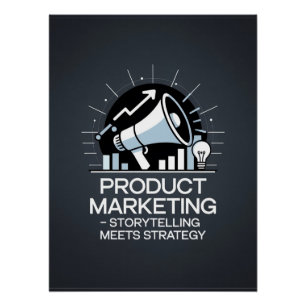 Produkt-Marketing Storytelling trifft Strategie Poster