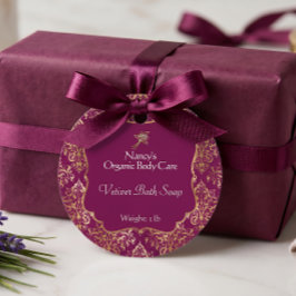 Produkt-Markierung für Burgund & Goldfolie Geschenkanhänger