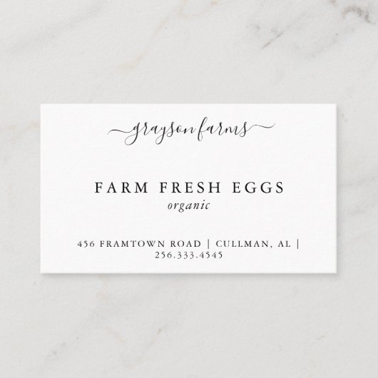 Produkt-Visitenkarte Visitenkarte (Vorderseite)