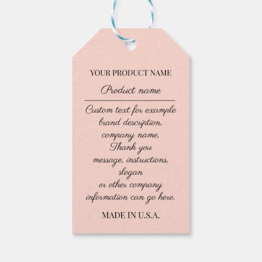 Produktbeschreibung für benutzerdefinierte Unterne Geschenkanhänger (Rückseite)