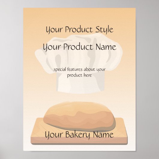 Produktbezeichnung für Brotbackwaren Poster (Vorne)