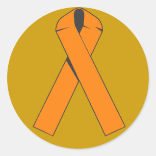 Produkte für das Orange Awareness Ribbon Runder Aufkleber