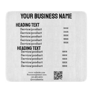 Produkte für Unternehmensdienstleistungen - Menü Schneidebrett