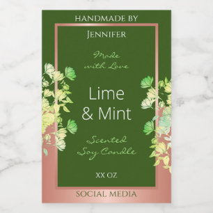 Produkte von Forest Green Floral mit Rose Gold Lebensmitteletikett