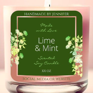 Produkte von Forest Green Floral mit Rose Gold Quadratischer Aufkleber