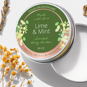 Produkte von Forest Green Floral mit Rose Gold Runder Aufkleber