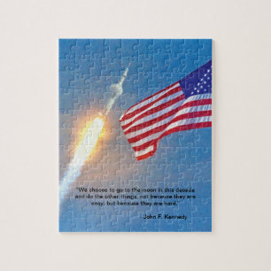 Produkteinführung Apollo 11 mit amerikanischer Puzzle