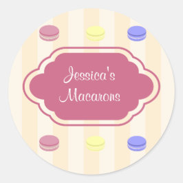 Produktetikett für niedliche Macarons Runder Aufkleber