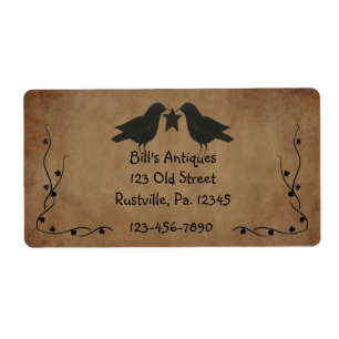 Produktetikett für primitive Krähen
