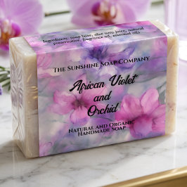 Produktetikett für Rosa und violette Blüten