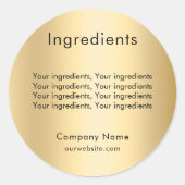 Produktinhaltsstoff mit Goldmarkezeichen Runder Aufkleber (Vorderseite)