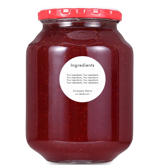 Produktinhaltsstoff mit weißem Firmenzeichen Runder Aufkleber