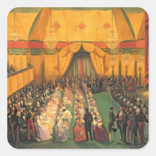 Produktion von 'Richard the Lionheart' Quadratischer Aufkleber (Vorderseite)