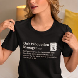 Produktions-Manager Definition dunkler Modus - Fil T-Shirt