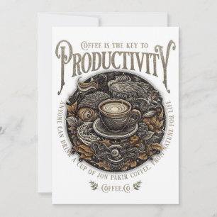 Produktivität mit Kaffee Feiertagskarte