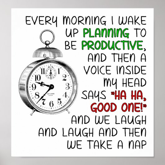 Produktivitäts-Nickerchen Funny Poster (Vorne)