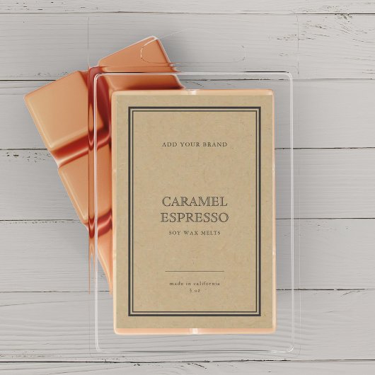 Produktkennzeichnung "Classic Gray Border Kraft" h Weinetikett