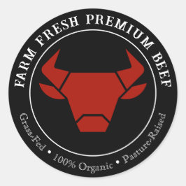 Produktkennzeichnung "Fresh Premium Beef Business" Runder Aufkleber