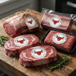 Produktkennzeichnung "Fresh Premium Beef Business" Runder Aufkleber