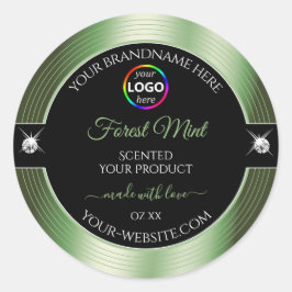 Produktkennzeichnung für das Deluxe Black Shiny Fo Runder Aufkleber