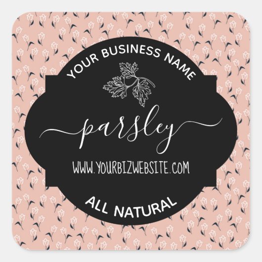 Produktkennzeichnung für Herb- und Gewürzjar Quadratischer Aufkleber (Vorderseite)