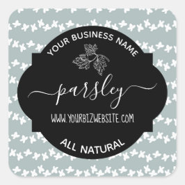 Produktkennzeichnung für Herb- und Gewürzjar Quadratischer Aufkleber