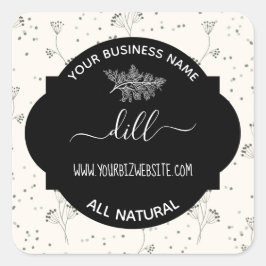 Produktkennzeichnung für Herb- und Gewürzjar Quadratischer Aufkleber