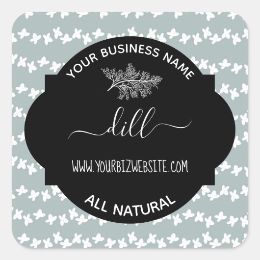 Produktkennzeichnung für Herb- und Gewürzjar Quadratischer Aufkleber (Vorderseite)