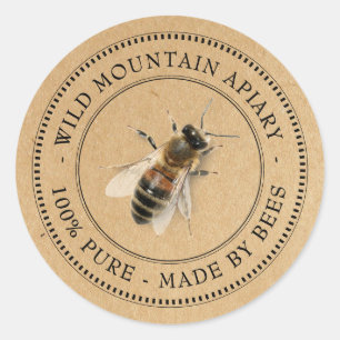 Produktkennzeichnung für Honigbienen von Kraft Runder Aufkleber
