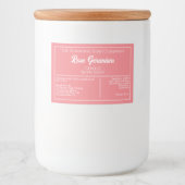 Produktkennzeichnung für trockene Rose und weiße, Lebensmitteletikett (Vorderseite)