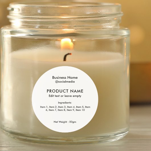 Produktkennzeichnung moderner Minimalistischer Inh Runder Aufkleber