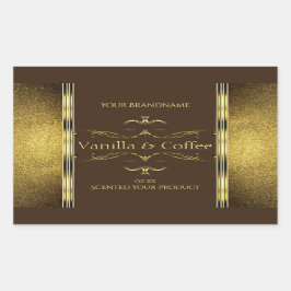 Produktkennzeichnungen für dunkelbraune und golden rechteckiger aufkleber
