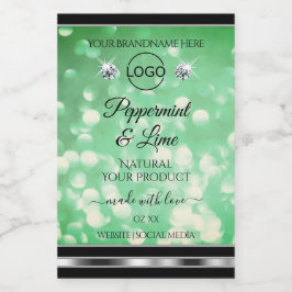 Produktkennzeichnungen für grüne Glitzer mit dem L Lebensmitteletikett