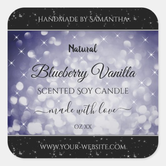 Produktkennzeichnungen für moderne Ozeanblauer fun Quadratischer Aufkleber (Vorderseite)