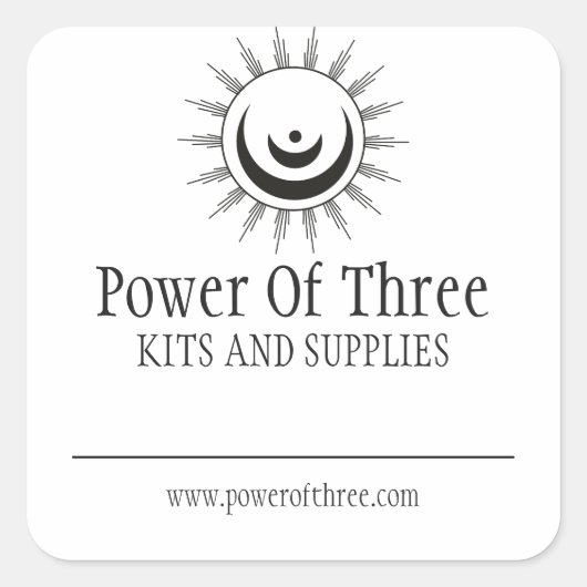 Produktkennzeichnungen für Schwarz-Weiß-Hexerei Quadratischer Aufkleber (Vorderseite)