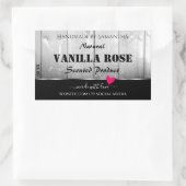 Produktkennzeichnungen für Schwarz-Weiß-Holzkörner Rechteckiger Aufkleber (Tasche)