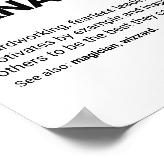 Produktmanager Funny Boss Definition Poster (Ecke)