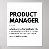 Produktmanager Funny Boss Definition Poster (Vorne)