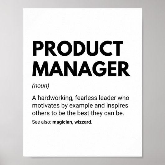Produktmanager Funny Boss Definition Poster (Vorne)