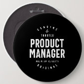 Produktmanager Jobbezeichnung Geschenk Button (Vorne & Hinten)