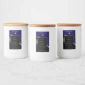 Produktmarken für dunkelblaue schwarze, schwarze, lebensmitteletikett