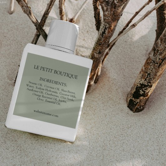 Produktpalette für moderne, grüne Inhaltsstoffe Quadratischer Aufkleber