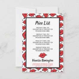 Produktpreisliste für Lipstick-Distributoren - Rot