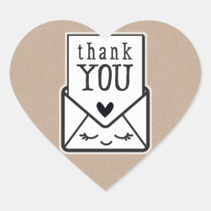 PRODUKTVERPACKUNG Kawaii Umschlag danke Herz-Aufkleber