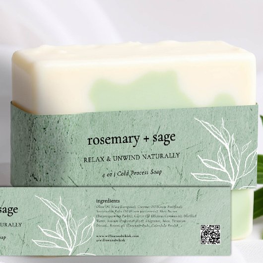 Produktverpackung Sage Green Greenerary Soap Wrap Einladungsbanderole