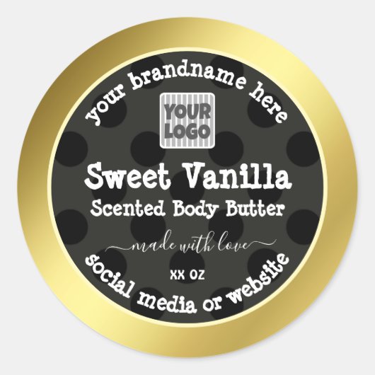 Produktverpackungen für benutzerdefinierte Logos - Runder Aufkleber (Vorderseite)