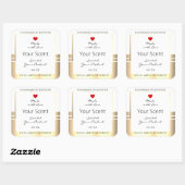 Produktverpackungsmarken weiß und Gold Quadratischer Aufkleber (Blatt)