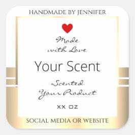 Produktverpackungsmarken weiß und Gold Quadratischer Aufkleber