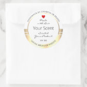 Produktverpackungsmarken weiß und Gold Runder Aufkleber (Tasche)